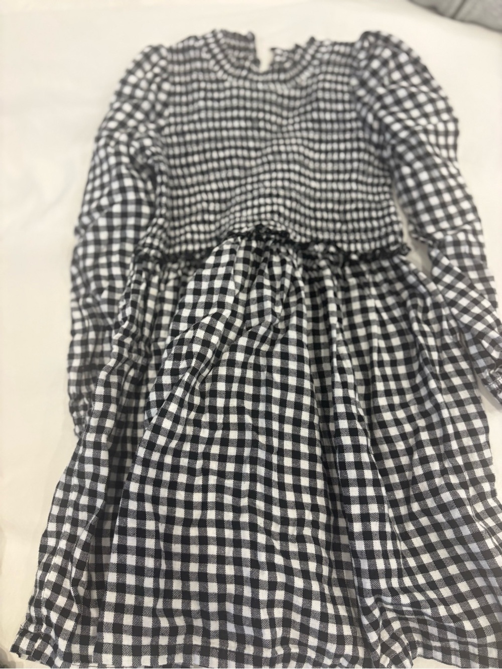 Black and White Gingham Kids Dress